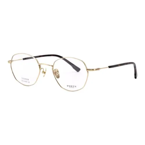 PORTS Титан Нерегулярная форма Оправы для очков Женские Золото