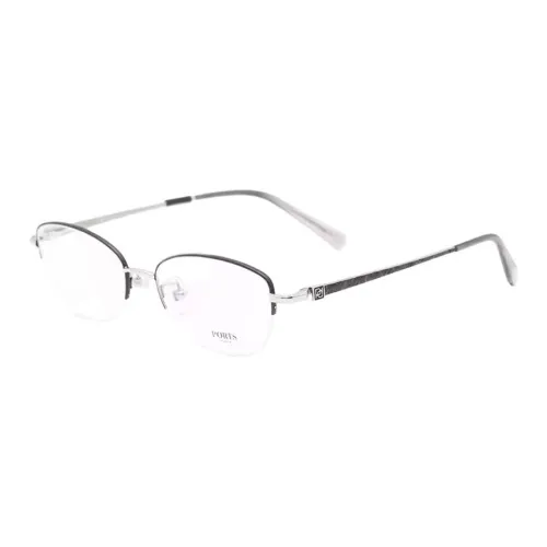 PORTS Титан Нерегулярная форма Оправы для очков Женские Серебряный Черный