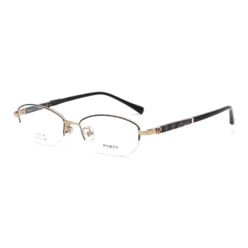 PORTS Титан Нерегулярная форма Оправы для очков Женские Черный