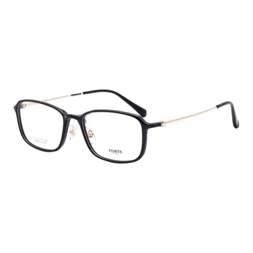 PORTS Титан Нерегулярная форма Оправы для очков Мужской Черный