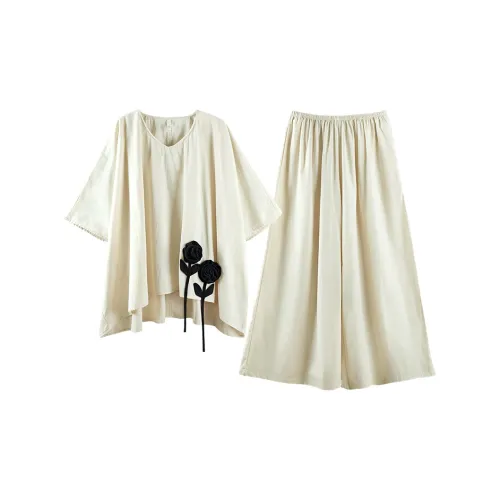 Q'NIANMA Пижамный комплект Женские Мягкий Абрикос