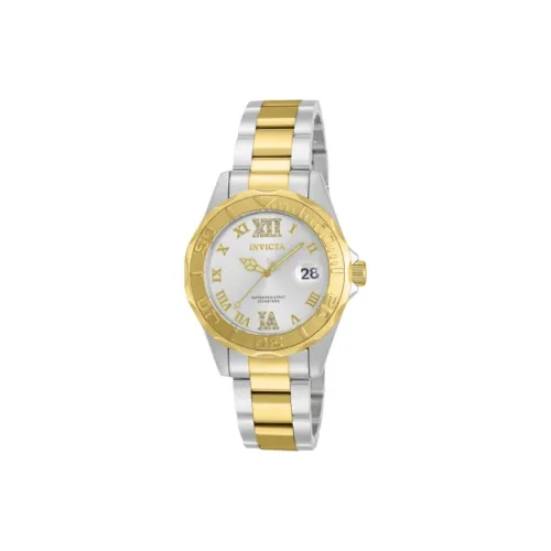INVICTA Женские часы Кварцевый механизм Ремешок из нержавеющей стали 38 мм Серебристый циферблат