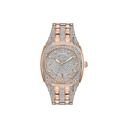 BULOVA Phantom Collection Мужские часы Кварцевый механизм Ремешок из нержавеющей стали 40 мм Серебристый циферблат