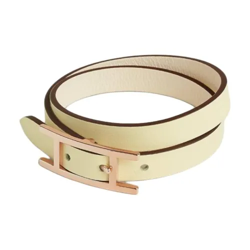 HERMES Розовое золото с покрытием женские белые повязки на запястье