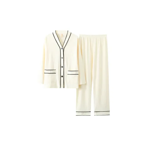 MIIOW Сливочный Женские Пижамные Комплекты
