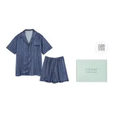 [Подарочная коробка комплект] Двойной узор, мужской комплект с коротким рукавом