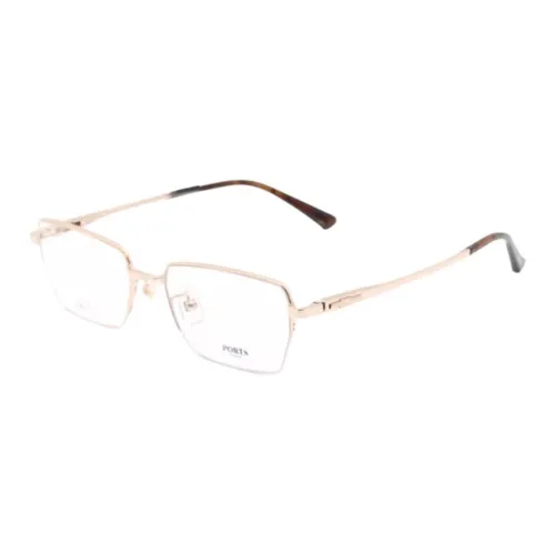 PORTS Титан Нерегулярная форма Оправы для очков Унисекс Золото