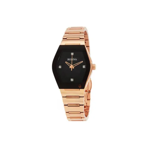 BULOVA Women's Watch Кварцевый механизм ремешок из нержавеющей стали 30 мм черный циферблат