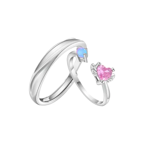 LIANDUO Имитация Лунного камня Сплав Кольца Унисекс Серебряный Удачи