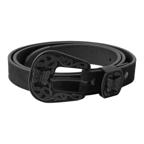 Needles Papillon Логотип Emblem Замша Кожаные ремни Мужской Черный