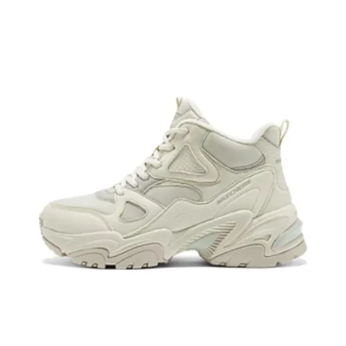 Skechers DLITES Дышащий и Устойчивый Высокий Топ Повседневные Беговые Кроссовки Женские Серые