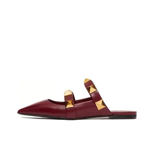 Valentino Roman Stud Домашние тапочки Женские Красный