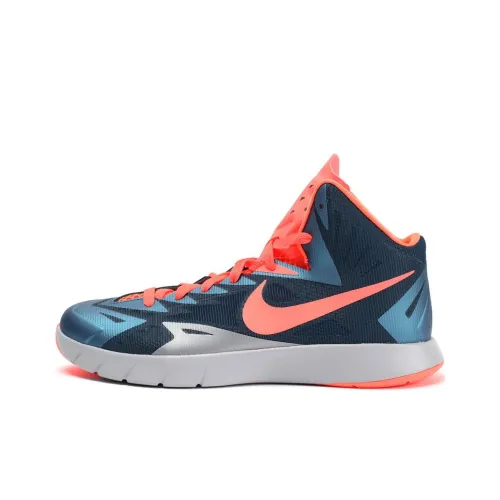 Nike Амортизация и Дышащий MID Баскетбольные кроссовки Мужские Синие Оранжевые