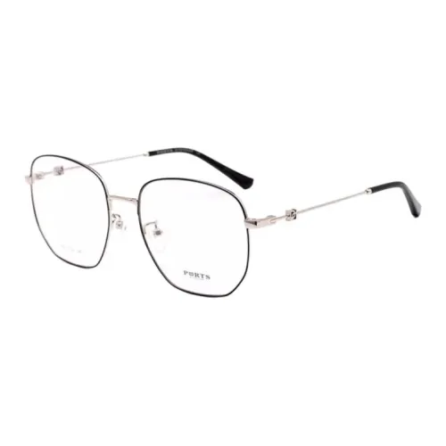 PORTS Металл Нерегулярная форма Оправы для очков Женские Черный Серебряный