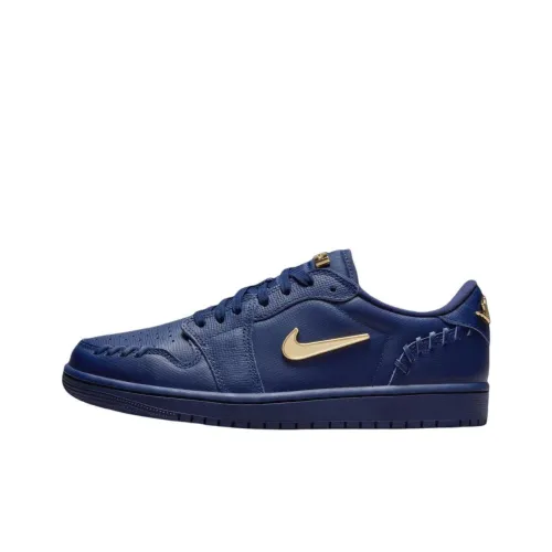 Jordan Air Jordan 1 Винтажные баскетбольные кроссовки Low Топ Морской синий Женские