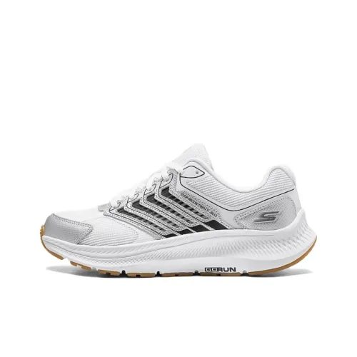 Skechers WOMEN'S GO Series Дышащий Верх Низкие Повседневные Беговые Кроссовки Женские Белые Серебряные