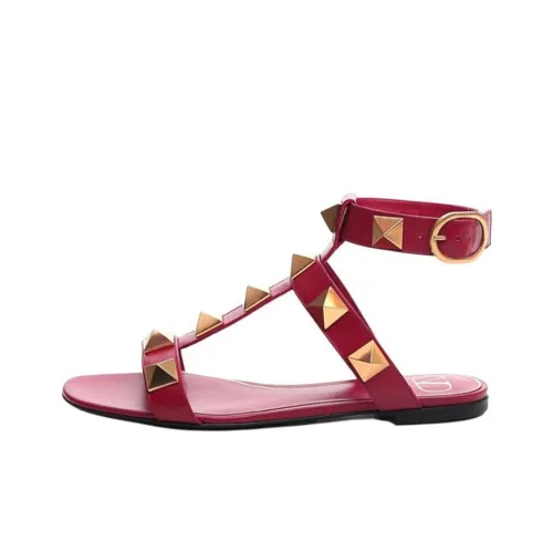 Сандалии Valentino Roman Stud в римском стиле женские красные