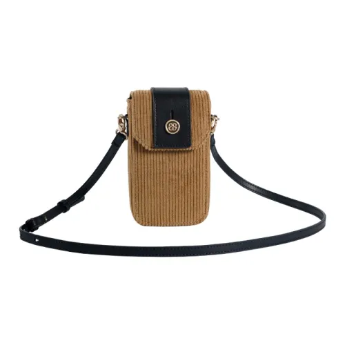 SISISM Сумка через плечо из ткани мини женская темно-коричневая