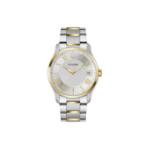 BULOVA Classic Collection Мужские часы Кварцевый механизм Ремешок из нержавеющей стали 41 мм Серебристый циферблат