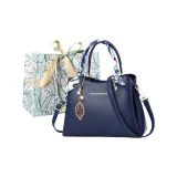 Темно-синий шелковый шарф