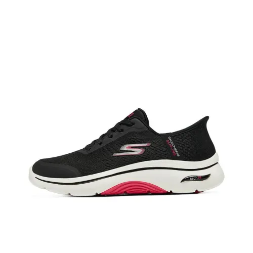 Skechers WOMEN'S GO WALK Дышащий Верх Низкий Топ Casual Женский Черный Красный