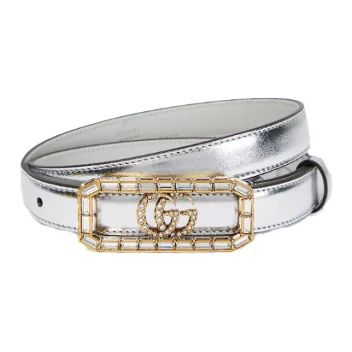 GUCCI Однотонный дизайн кожа ремни женский белый 2 см