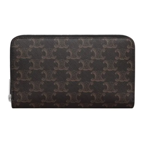 CELINE Triomphe Холст Кошелек Большой Мужской Коричневый