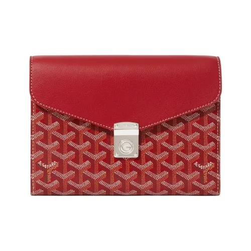 GOYARD Холст Телячья кожа Сумка через плечо Унисекс Красный