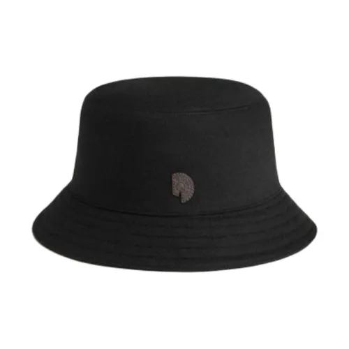 HERMES Шерсть Шляпы ведра Мужской Черный