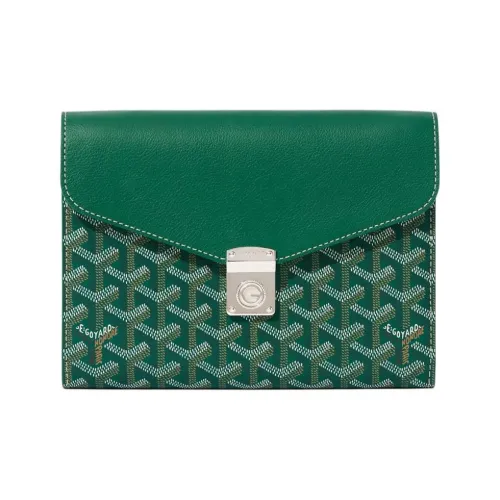 GOYARD Холст Телячья кожа Сумка через плечо Унисекс Зеленый