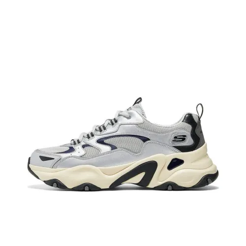 Skechers D'LITES 5,0 Устойчивый к истиранию Низкий Топ Повседневная обувь Мужская Серебряная