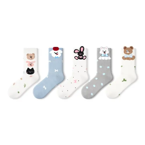 PRIMEET Носки Crew Осенние и Зимние Женские упаковка из 5 пар