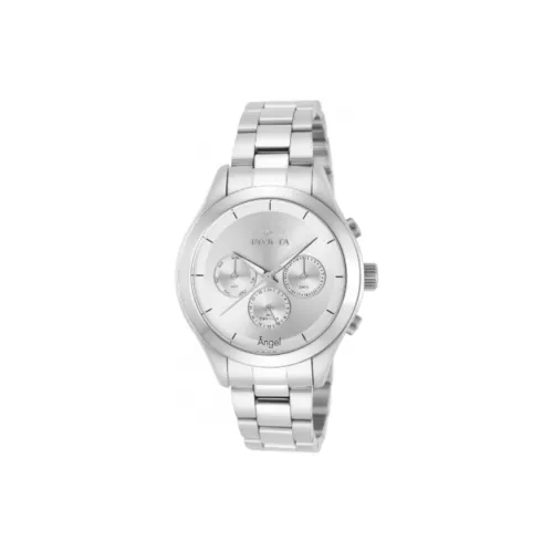 INVICTA Angel Collection Женские часы Кварцевый механизм Ремешок из нержавеющей стали 40 мм Серебристый циферблат
