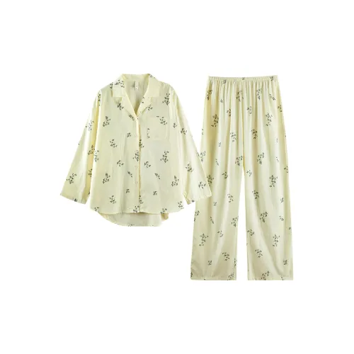 Q'NIANMA Пижамный комплект женский светло-желтый