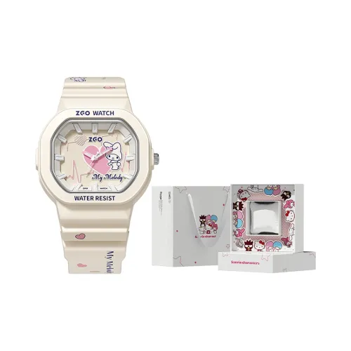Zgo Sanrio Co Branded Кварцевый механизм Resin Strap Женские часы Бежевый циферблат часов