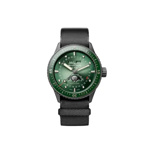 BLANCPAIN 50 Ton Коллекция Автоматический Механический Механизм Мужские Часы Часы 43,6 мм Зеленый Циферблат