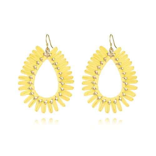 Social Talent Raffia Alloy Titanium Steel Needle Earrings Women's