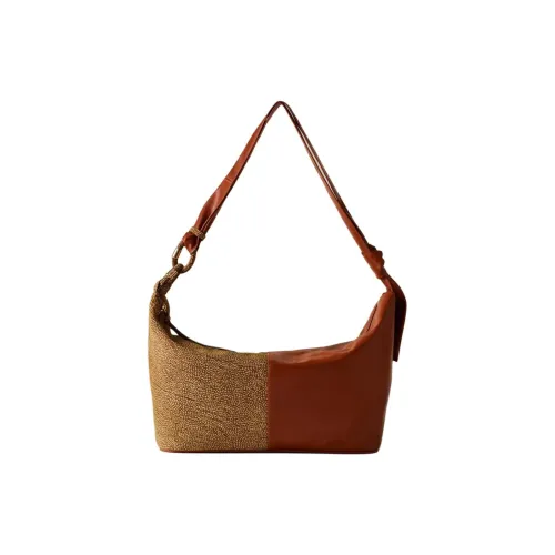 BORBONESE Napa Голень Кожа Сумка через плечо Большая Женская Терракота Натуральный