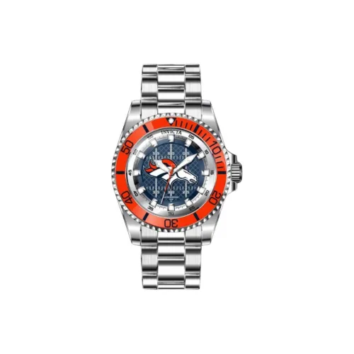 INVICTA NFL Denver Broncos Collection Мужские часы Кварцевый механизм Ремешок из нержавеющей стали 47 мм Синий циферблат