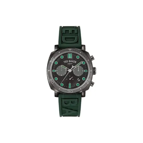 TED Baker Мужские часы Кварцевый механизм Силиконовый ремешок 44 мм Черный циферблат