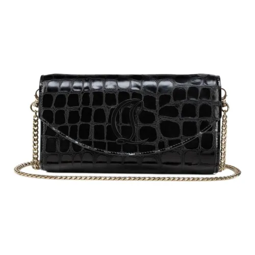 CL LUBOTING Крокодил Тисненый Телячья кожа Сумка через плечо Кошелек Женские Черный