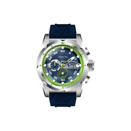 INVICTA Мужские часы Кварцевый механизм Силиконовый ремешок 50 мм Синий циферблат