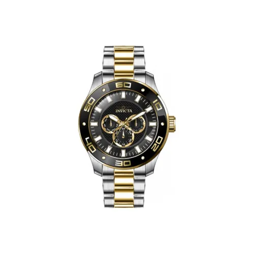 INVICTA Pro Diver SCUBA Collection Мужские часы Кварцевый механизм Ремешок из нержавеющей стали 50 мм Черный циферблат