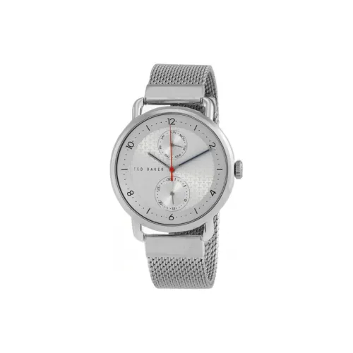 TED Baker Brixam Collection Мужские часы Кварцевый механизм Ремешок из нержавеющей стали 42 мм Серебристый циферблат