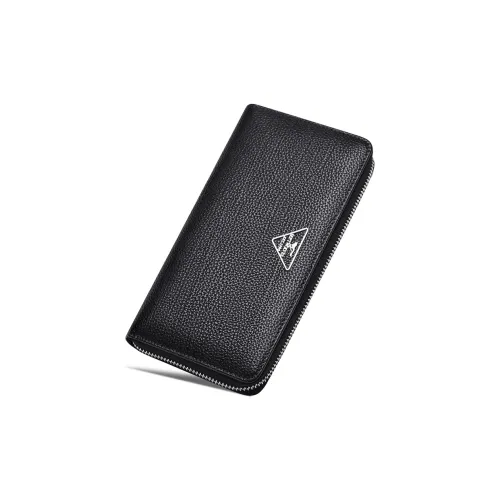 SEPTWOLVES Клатч из натуральной коровьей кожи кошелек держатель для карт сумка на молнии унисекс черный