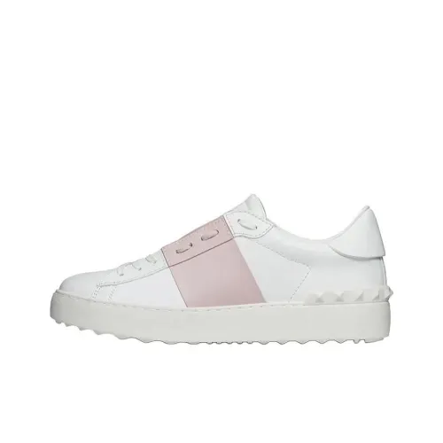 Valentino Open Garavani Низкий Топ Стильные Скейтбординги Женские Розовый Белый