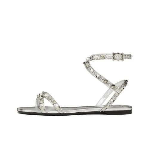 Валентино Рокстуд Гаравани Один Ремень Сандалии Женские Белые