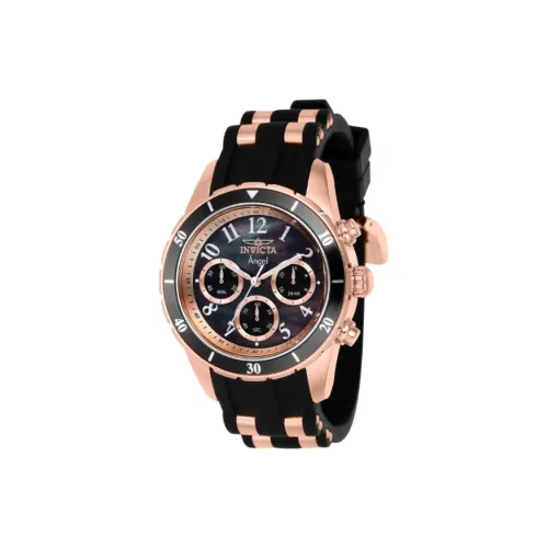 INVICTA Наручные часы Кварцевый механизм Силиконовый ремешок из нержавеющей стали 40 мм черный циферблат женские часы