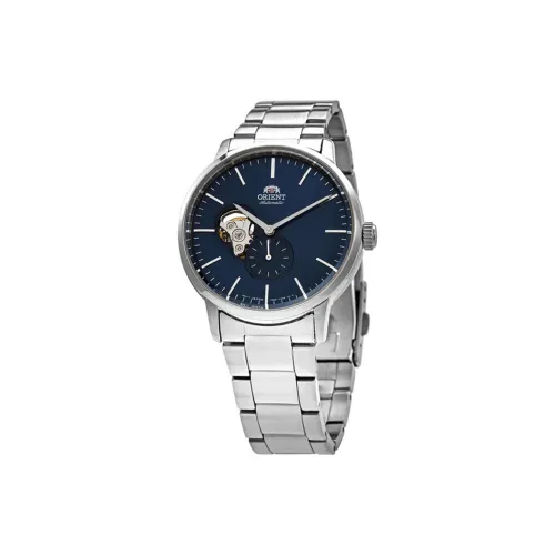 ORIENT Автоматический Механический Механизм Нержавеющая Сталь Ремешок Часы 40 мм Мужские Часы Синий Циферблат