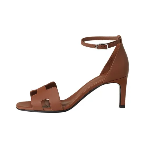 HERMES Joy One Sandals Strap 7cm Women's Brown